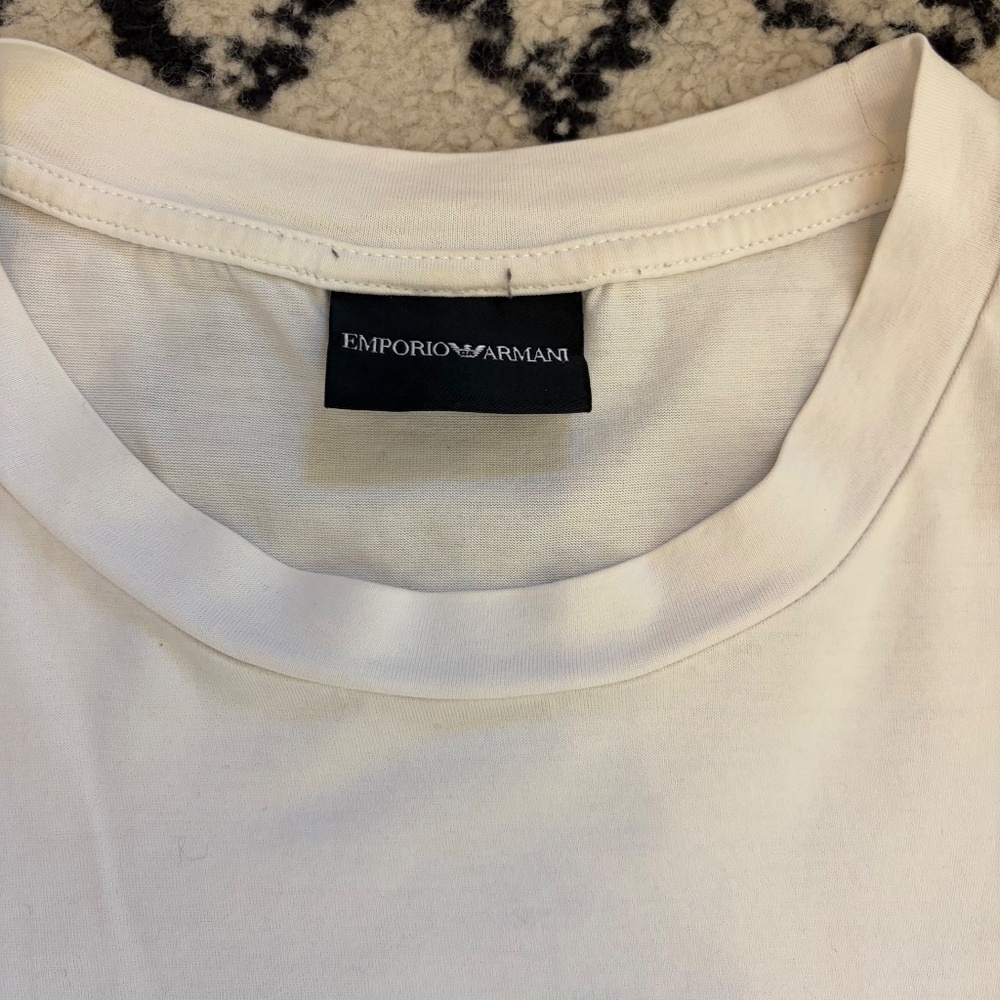 Emporio Armani T-Shirt Mens Size XL White Eagle Logo Designer Tee Preppy - Picture 4 of 13